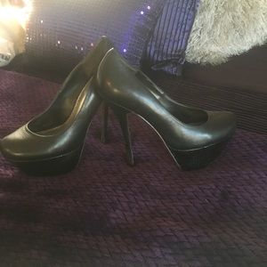 BEBE BLACK PLATFORM STILETTOS